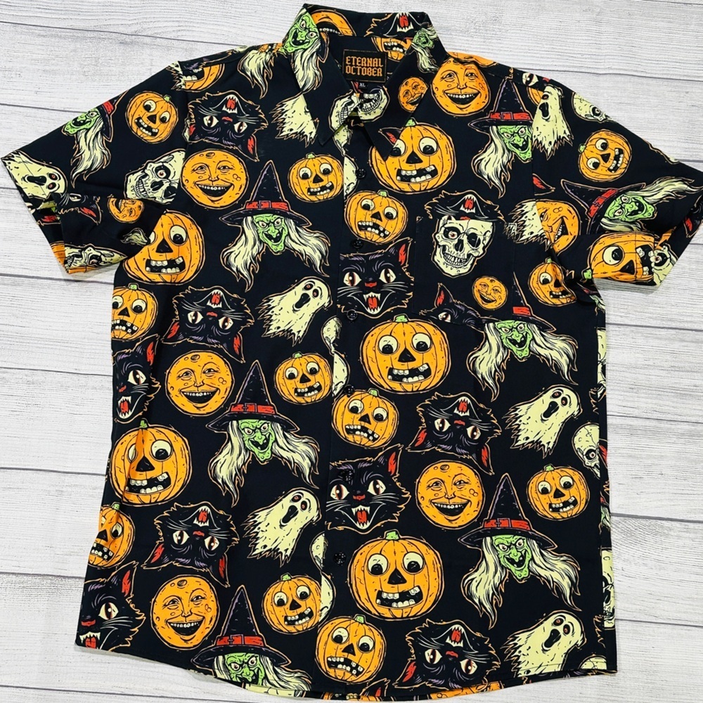 Vintage Halloween Button Up